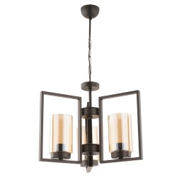Chandelier KAN 3хЕ27 max60W 230V wenge / amber glass