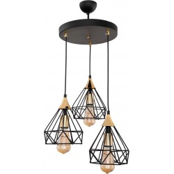 Chandelier SUDE 3хЕ27 max60W 230V Ф300mm H820mm black + gold