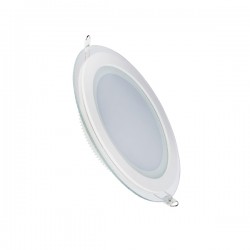 LED panel recessed type 6W 4000K 570lm 230V Ф75mm W26mm round, white + glass, IP45
