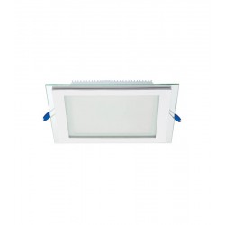 LED panel recessed type 12W 4000K 11400lm 230V L153mm W28mm H153mm square, white + glass, IP45
